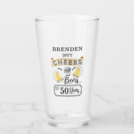 Kaas en bier tot 50 jaar zondagglas glas (Voorkant)