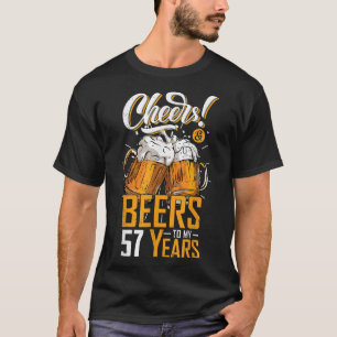 Kaas en bier tot 57 jaar 57 jaar 57e Funny Birthda T-shirt