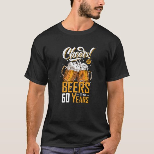 Kaas en bier tot 60 jaar 60e grappige verjaardag P T-shirt (Voorkant)