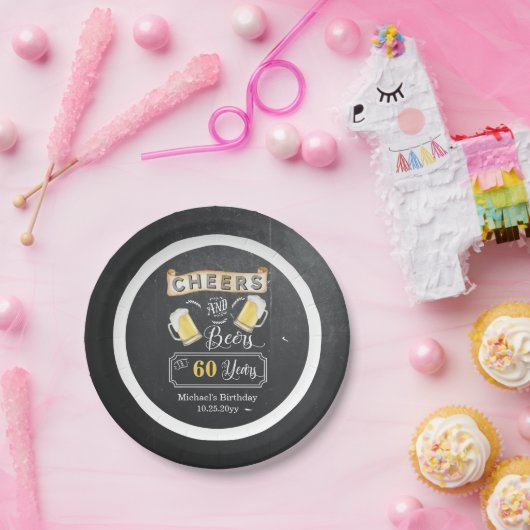 Kaas en bier tot 60 jaar Bord op jaarpapier (Feest)