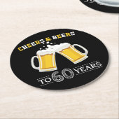 Kaas en bier tot 60 jaar ronde kartonnen onderzetter (Gebogen)