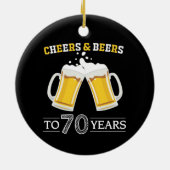 Kaas en bier tot 70 jaar keramisch ornament (Achterkant)