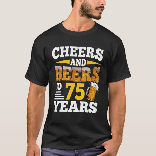 Kaas en bier tot 75 jaar 75e verjaardag bier t-shirt (Voorkant)