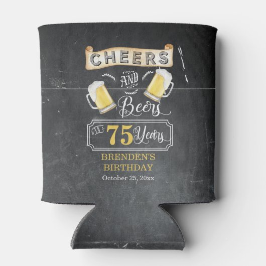 Kaas en bier tot 75 jaar verjaardag blikjeskoeler (Achterkant)