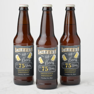 Kaas en bier tot 75 jaar verjaardag etiket