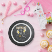 Kaas en bier tot 80 jaar Bord op jaarpapier (Feest)