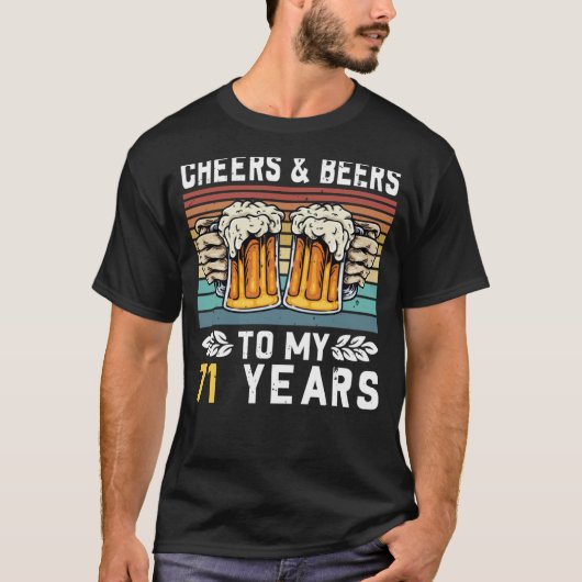 Kaas en bier tot mijn 71e verjaardag 1 t-shirt (Voorkant)