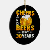 Kaas en bier voor mijn 30e verjaardag cadeau keramisch ornament (Rechts)