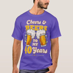 Kaas en bier voor mijn 40-jarig 40ste geboortedag t-shirt