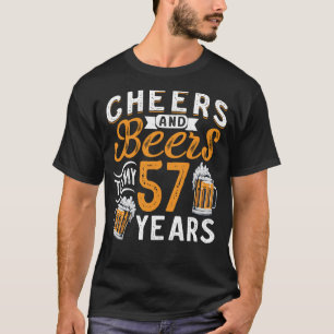 Kaas en bier voor mijn 57 jaar 57e verjaardag 2 t-shirt