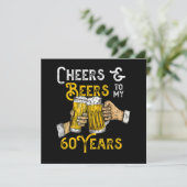 Kaas en bier voor mijn 60e verjaardag 60e verjaard kaart (Staand voorkant)