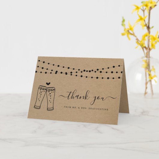 Kaas- en biertoast- en tekenlampjes Dank u wel aut Kaart (Gele Bloem)