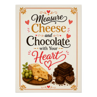 Kaas en Chocolade met je Hart Meten Perfect Poster