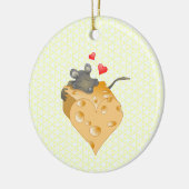 Kaas en muis keramisch ornament (Links)