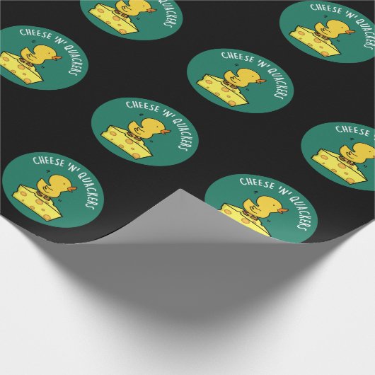 Kaas en Quackers Grappige Duck Pun Donker BG Cadeaupapier (Hoek)
