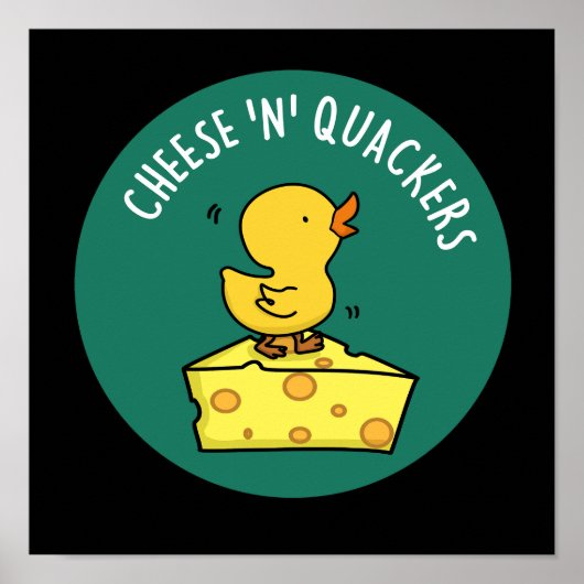 Kaas en Quackers Grappige Duck Pun Donker BG Poster (Voorkant)