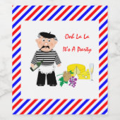 Kaas en wijn Frans thema plezier Wijn Etiket (Enkel label)