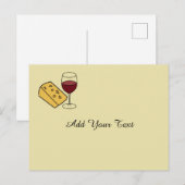 Kaas- en wijnpartij Aangepaste uitnodiging Briefka Briefkaart (Voorkant / Achterkant)