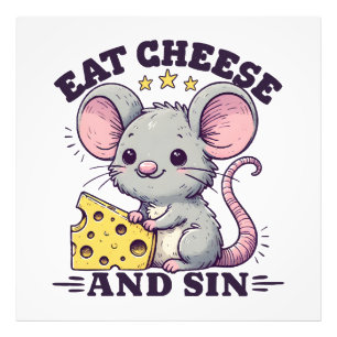 Kaas Eten En Zondigen Foto Afdruk