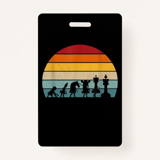 Kaas Evolution Retro Gift for a Chess Badge (Voorkant)