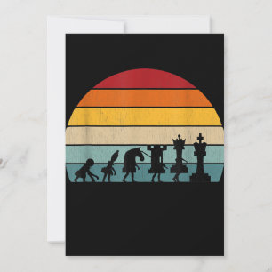 Kaas Evolution Retro  Gift for a Chess Bedankkaart