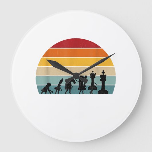 Kaas Evolution Retro Gift for a Chess Grote Klok (Voorkant)