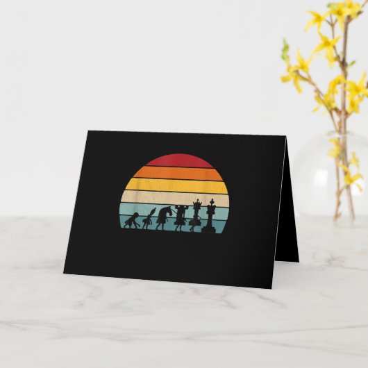 Kaas Evolution Retro  Gift for a Chess Kaart (Gele Bloem)