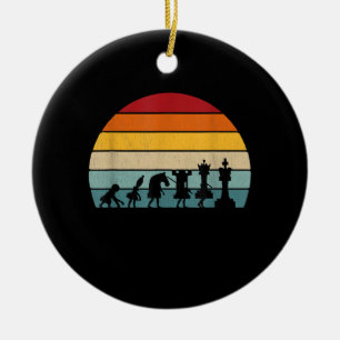 Kaas Evolution Retro  Gift for a Chess Keramisch Ornament