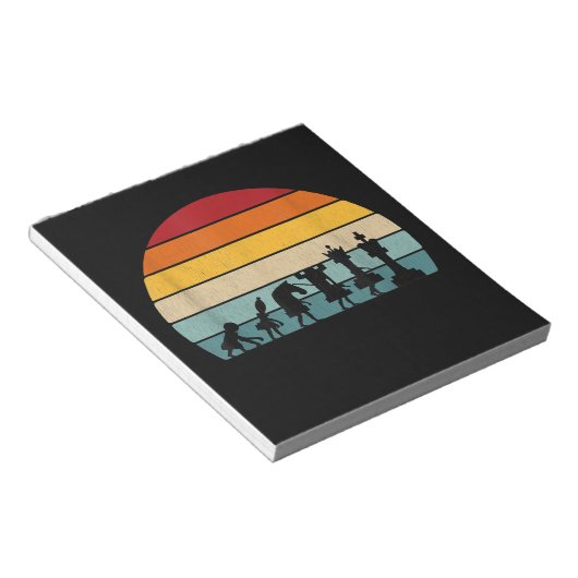 Kaas Evolution Retro Gift for a Chess Notitieblok (Schuin)