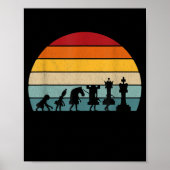 Kaas Evolution Retro  Gift for a Chess Poster (Voorkant)