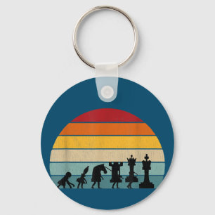 Kaas Evolution Retro Gift for a Chess Sleutelhanger