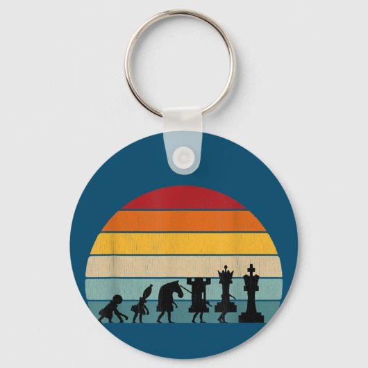 Kaas Evolution Retro  Gift for a Chess Sleutelhanger (Voorkant)