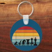 Kaas Evolution Retro  Gift for a Chess Sleutelhanger (Voorkant)
