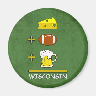 Kaas Football Beer Equal Wisconsin Funny Magneet