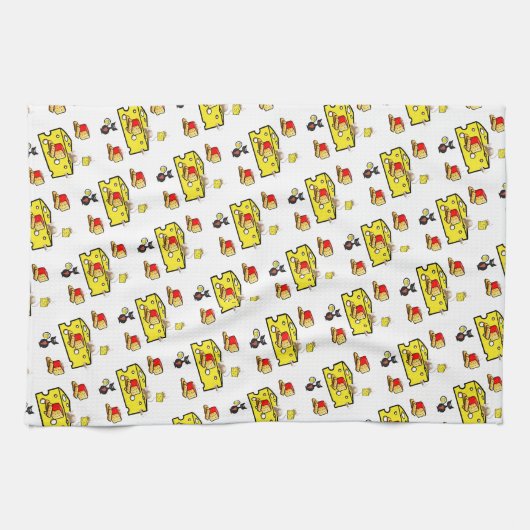 Kaas Kat Mouse Mice Kitchen Hand Towel Theedoek (Horizontaal)