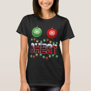 Kaas met kerstlampjes met overeenkomend paar C T-shirt