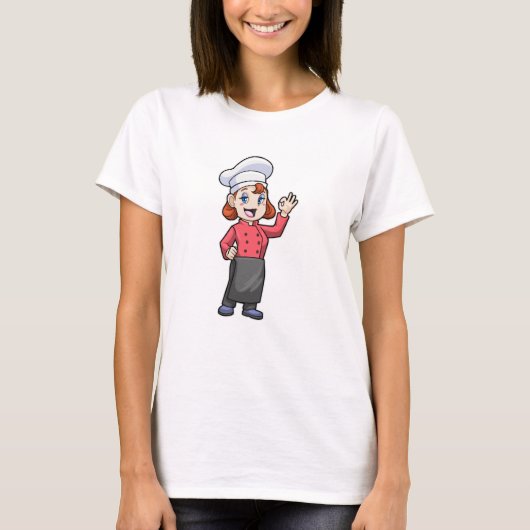 Kaas met schort voor koken t-shirt (Voorkant)