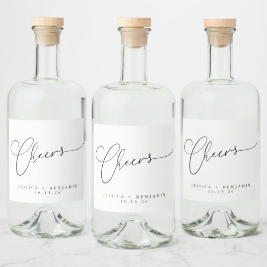 Kaas Minimale zwarte witte ritssluiting Aangepast  Likeurfles Etiket (Flessen)