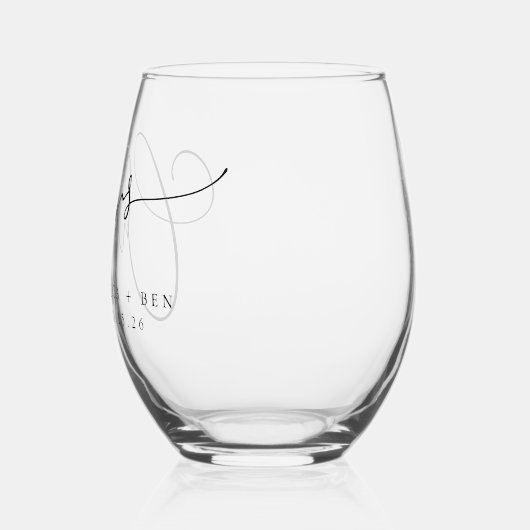 Kaas Minimale zwarte witte ritssluiting Aangepast Wijnglas Zonder Voet (Links)