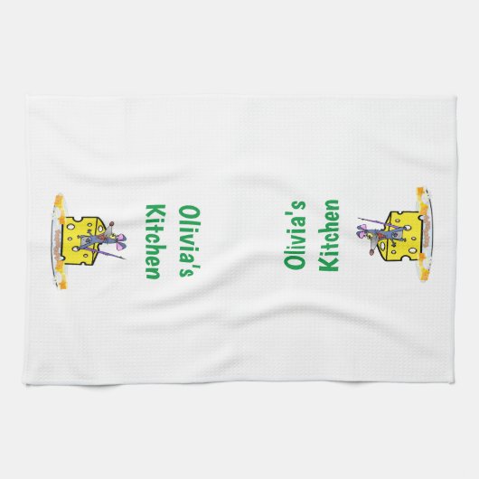 Kaas Mouse Crackers Mice Kitchen Hand Towel Theedoek (Horizontaal)