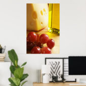 Kaas, olijfolie en Poster Prints van druiven (Thuiskantoor)