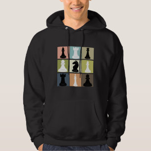 Kaas ontwerp met kaasbord voor schaakspeler hoodie
