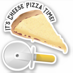 Kaas Pizza en Pizza Cutter Sticker