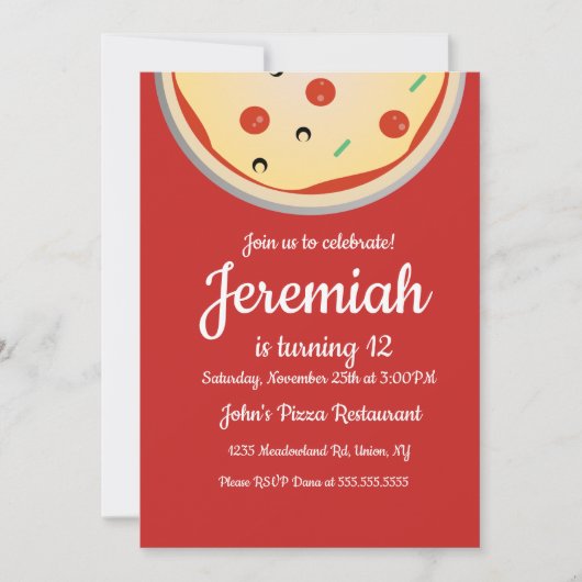 Kaas Pizza Taart Toppings Restaurant Kaart (Voorkant)