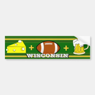 Kaas plus Football en bier Bumpersticker