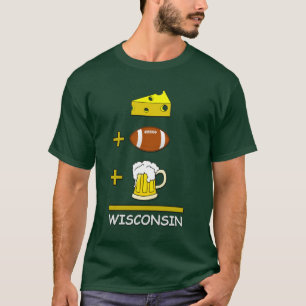 Kaas plus Football plus bier is gelijk aan Wiscons T-shirt