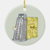 Kaas raspen met een rasp Grappig eten Keramisch Ornament (Achterkant)