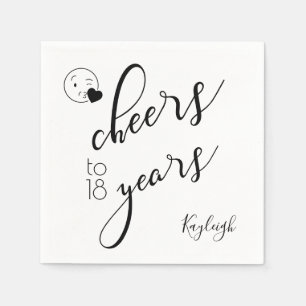 Kaas tot 18 jaar zwart en witte moderne tekst servet