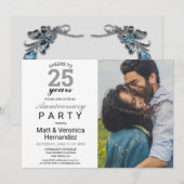 Kaas tot 25 jaar Silver 25th Jubileum Grey Kaart (Voorkant / Achterkant)