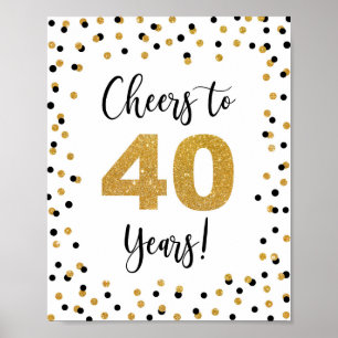 Kaas tot 40 jaar Jubileum of Birthday Sign Poster